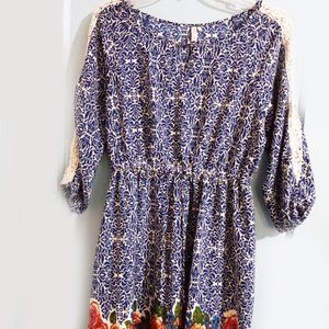 Red Camel Floral Dress